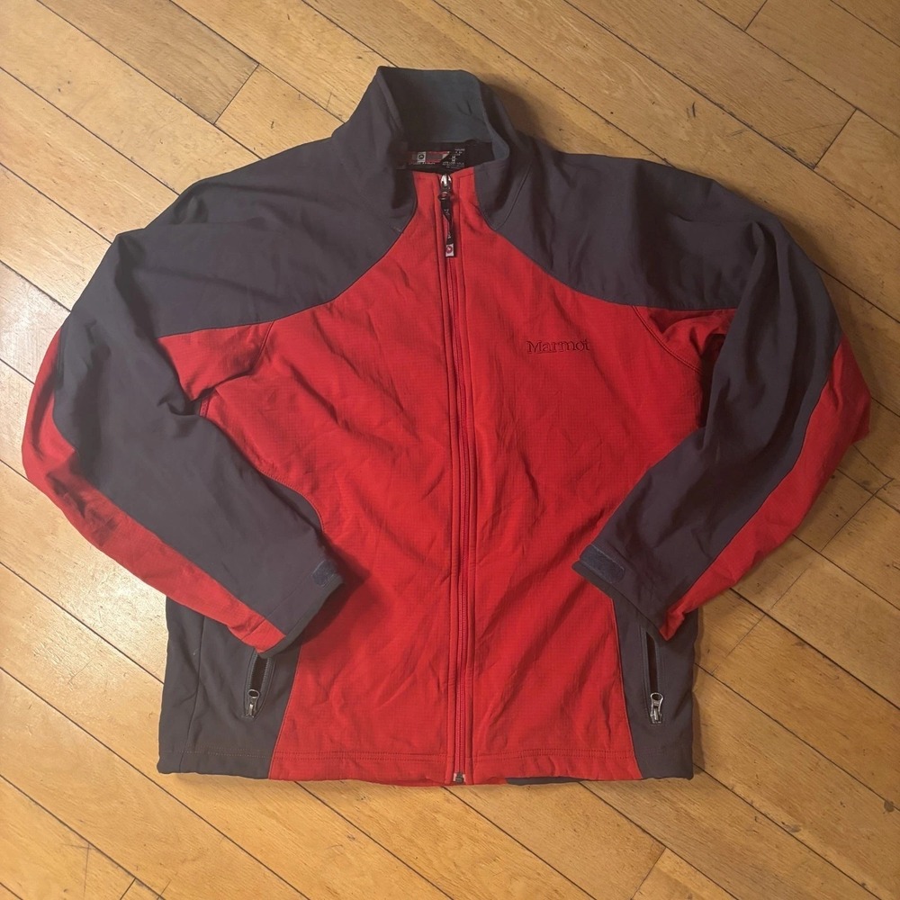 Vtg Marmot Windstopper Softshell Jacket Mens M Goretex Red Y2K Faded Gorpcore